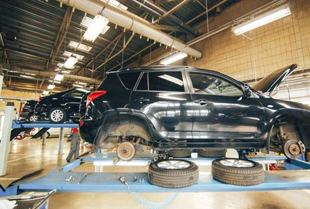 Vehicles being serviced at B & A Auto & Light Truck Repair